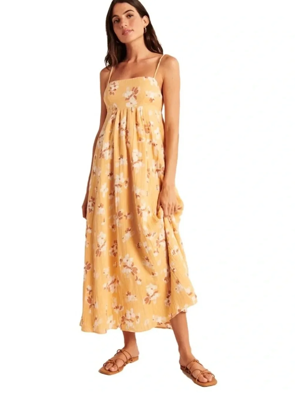 Abercrombie & Fitch Yellow Floral Maxi Dress